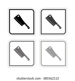 Meat knife  - grayscale vector icon