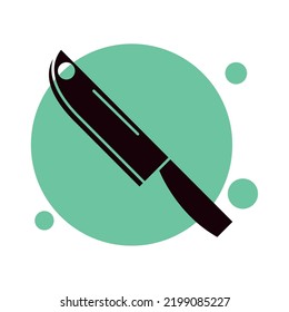 meat knife icon flat vector
