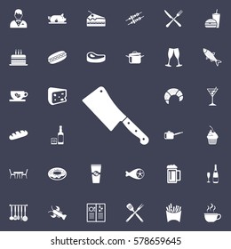 Meat knife Icon Vector illustration. restaurant set of icons.