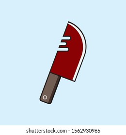 Meat Knife Illustration Flat Design 