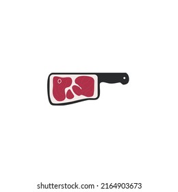 Meat And Knife Logo Template. Meat Industry Icon.  Butcher Logotype