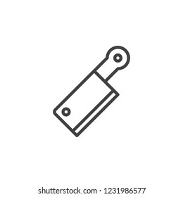 Meat knife outline icon. linear style sign for mobile concept and web design. Cleaver simple line vector icon. Symbol, logo illustration. Pixel perfect vector graphics