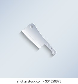 Meat knife - paper vector icon