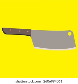 Meat knife vector design, with yellow background. Simple vector illustration design