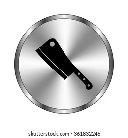 Meat knife - vector icon;  metal button