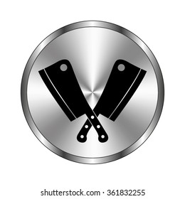 Meat knife - vector icon;  metal button
