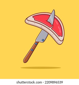 Meat and knife vector illustration 