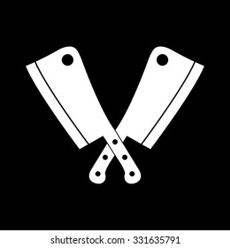 Meat knife - white vector icon