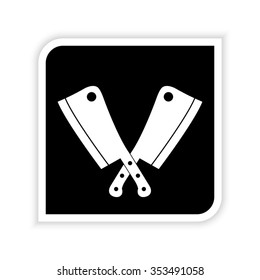Meat knife -  white vector icon