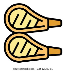 Meat lamb icon outline vector. Steak bbq. Fresh pork color flat