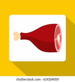 Meat leg icon. Flat illustration of meat leg vector icon for web