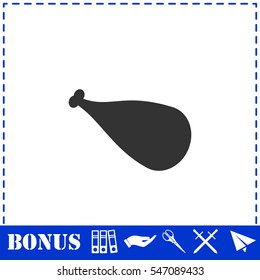 Meat leg icon flat. Simple vector symbol and bonus icon