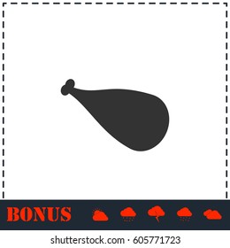 Meat leg icon flat. Simple vector symbol and bonus icon