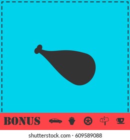 Meat leg icon flat. Simple vector symbol and bonus icon