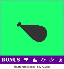 Meat leg icon flat. Simple vector symbol and bonus icon