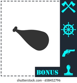 Meat leg icon flat. Simple vector symbol and bonus icon