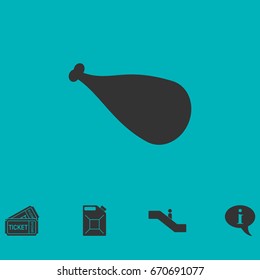 Meat leg icon flat. Simple vector symbol and bonus icon