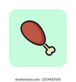 Meat leg line icon. Meat, meal, cooking. Food concept. Can be used for topics like cooking, eating, nutrition