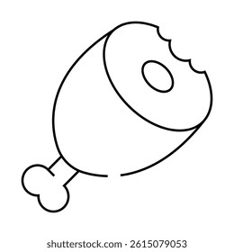 meat leg line icon vector. meat leg sign. isolated contour symbol black illustration