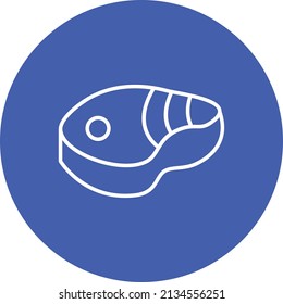 Meat line circle icon vector image. Can also be used for web apps, mobile apps and print media.