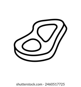 icono de línea de carne, fondo aislado