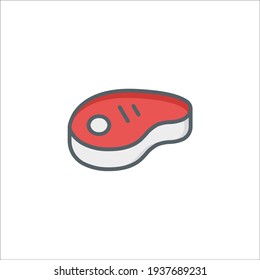 Meat Line Icon Isolated On White Background