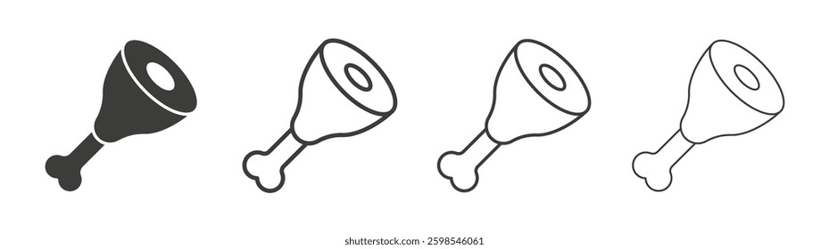 Meat line icon vector illustration set.