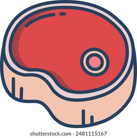 Meat linear color illustration icon