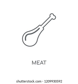Meat linear icon. Meat concept stroke symbol design. Thin graphic elements vector illustration, outline pattern on a white background, eps 10.