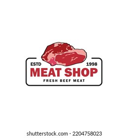 Diseño vectorial de la plantilla de la placa del logotipo de la carne