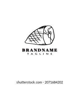 meat logo cartoon icon cute template black modern isolated vector illustration
