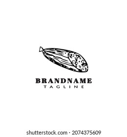 meat logo cartoon icon design template black modern flat vector illustration