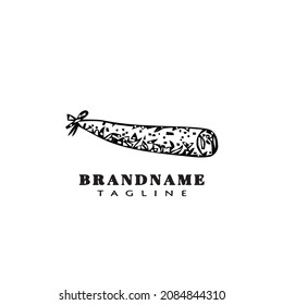 diseño de icono de caricatura logotipo de carne imagen vectorial aislada de color negro plano