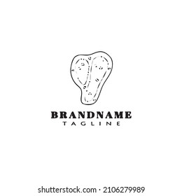 meat logo cartoon icon design template black modern cute vector illustration