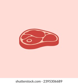 Diseño del logo de la carne. Ilustración vectorial de la carne simple de rodajas. vector de diseño de logotipo moderno