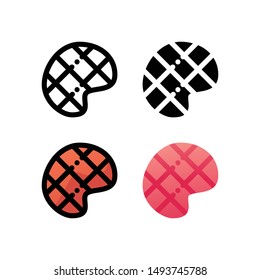 Meat logo icon design in four style. Line, Solid, Flat Gradient and Color Line style