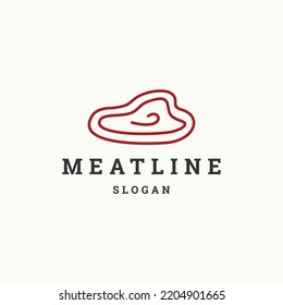 Icono del logotipo de la carne plantilla de diseño plano 