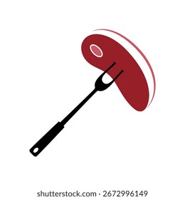 Diseño de ilustración de icono de logotipo de carne