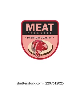 Meat Logo Label Sticker Design Concept