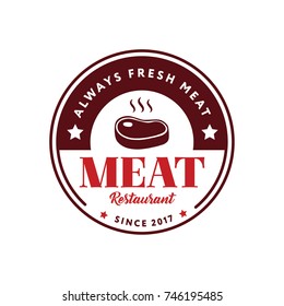 Meat Logo with Meat Symbol Vintage Style Graphic Vector 