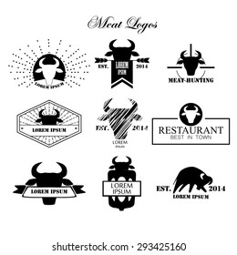Meat logos, badges, labels and design elements.