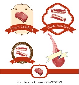 Meat logos set,vector illustration