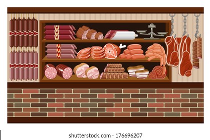 Meat market. vector 