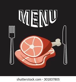 meat menu design, vector illustration eps10 graphic 