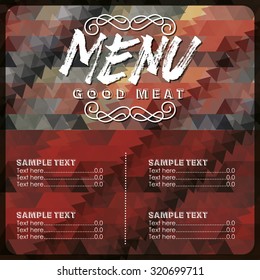 meat menu design, vector illustration eps10 graphic 