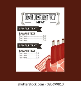 meat menu design, vector illustration eps10 graphic 