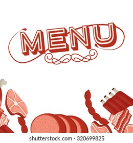 meat menu design, vector illustration eps10 graphic 