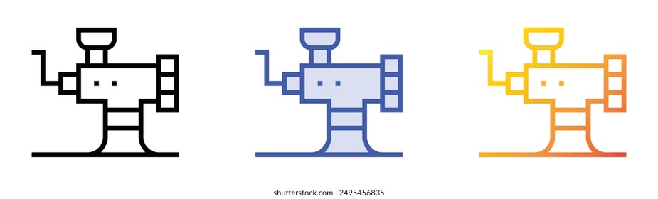 meat mincer icon. Linear, Blue Fill and Gradient Style Design Isolated On White Background