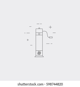 Meat mincer isolated line icon. Kitchen, restaurant equipment.