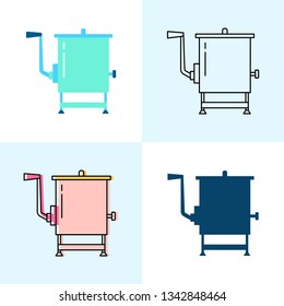 Meat mixer icon set in flat and line styles